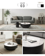 センターテーブル おしゃれ セラミック天板 金属台座 引き出し収納付き ネストテーブル 2点セット 大小セット 大テーブル直径70cm 80cm 小テーブル直径50cm モダン リビング用 来客対応 htyjj-6570