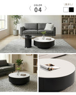 センターテーブル おしゃれ セラミック天板 金属台座 引き出し収納付き ネストテーブル 2点セット 大小セット 大テーブル直径70cm 80cm 小テーブル直径50cm モダン リビング用 来客対応 htyjj-6570