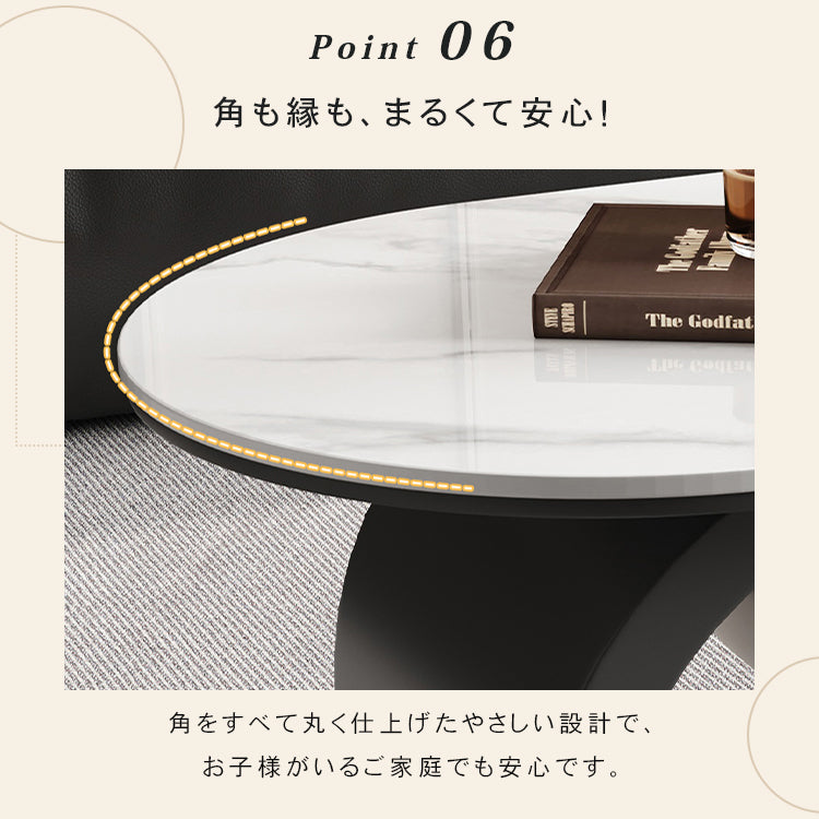 モダンデザインのセラミック天板センターテーブルセット リビングに映える収納付きローテーブル＋サイドテーブル htyjj-6572