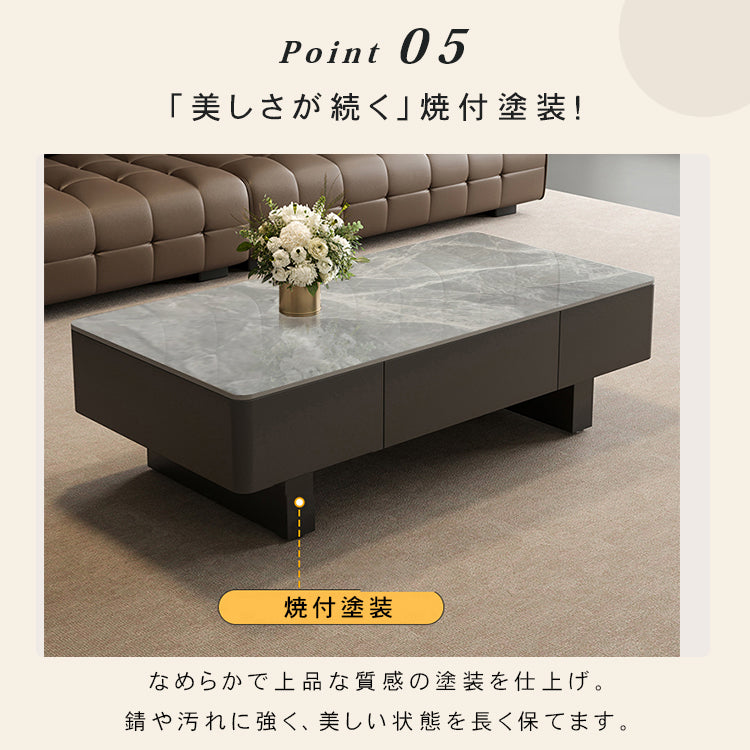 セラミック天板のモダンセンターテーブルリビングを上質に彩る高級ローテーブル htyjj-6589