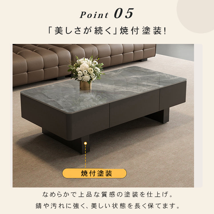 セラミック天板のモダンセンターテーブルリビングを上質に彩る高級ローテーブル htyjj-6589