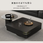 イタリアンモダン セラミック天板 ネストテーブル｜円形・正方形 センターテーブルセット ブラック・ホワイト htyjj-6590