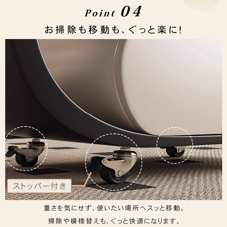 オーバルフォルムのセラミック天板風センターテーブル キャスター収納が便利なモダンリビングテーブル htyjj-6591