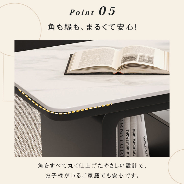 デザイナーズ セラミック天板 ローテーブル リビング用 引き出し収納付き モダンラグジュアリー htyjj-6605-1