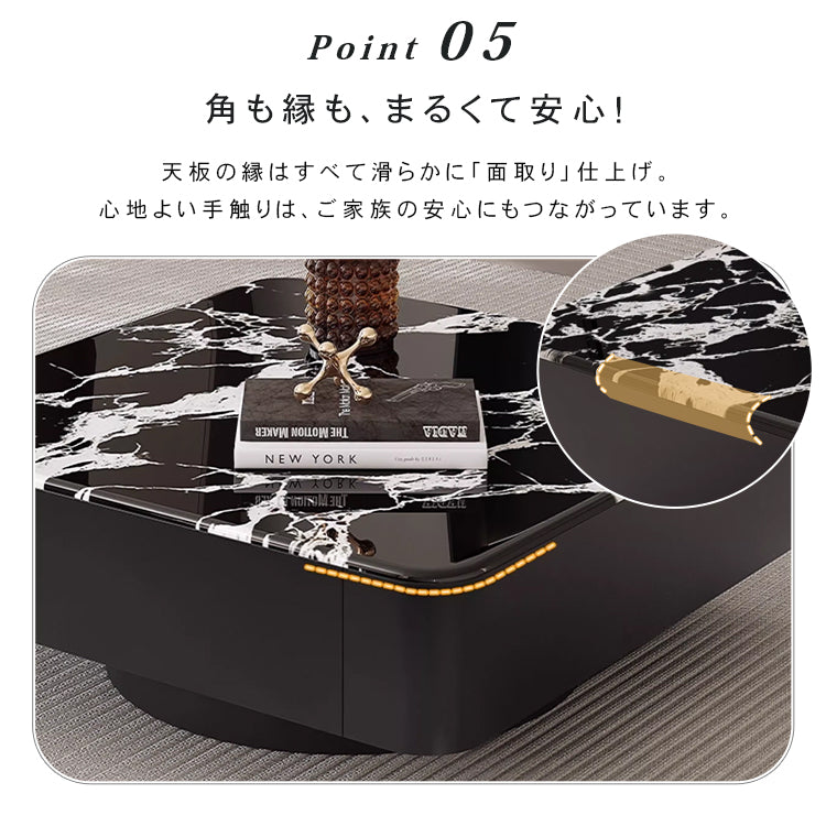 高級モダン リビングテーブルセット 微晶石トップ ブラック×ホワイト 2台組 ローテーブル htyjj-6608