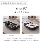 高級モダン リビングテーブルセット 微晶石トップ ブラック×ホワイト 2台組 ローテーブル htyjj-6608