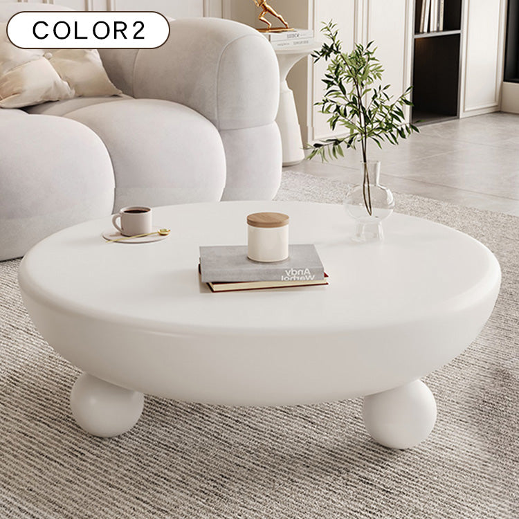 モダンラウンドデザインのセンターテーブル リビングを彩る球体脚ローテーブル htyjj-6610