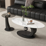 セラミック天板センターテーブルセットリビング用 ガラス天板サイドテーブル付き モダンデザインの中心テーブル htyjj-6620