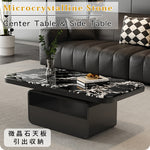 マイクロクリスタルストーン天板のモダンセンターテーブルリビングを彩る高級ローテーブルデザイン htyjj-6624