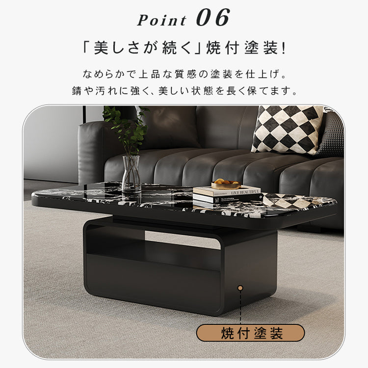 マイクロクリスタルストーン天板のモダンセンターテーブルリビングを彩る高級ローテーブルデザイン htyjj-6624