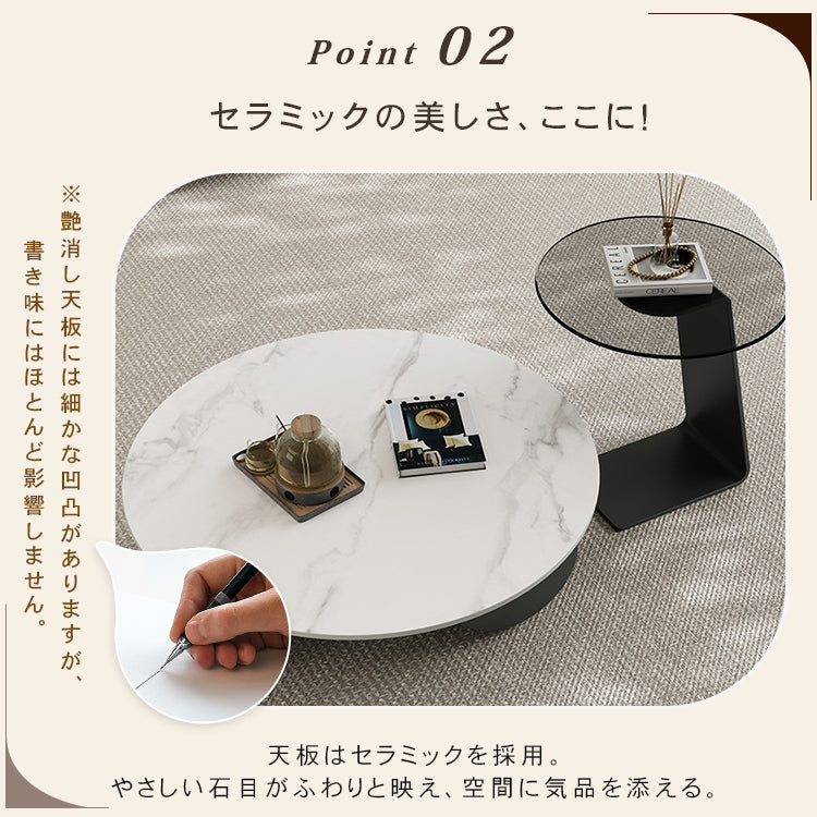 実木×レザー調センターテーブル　収納引き出し付きモダンリビングテーブル　楕円デザイン htyjj-6606