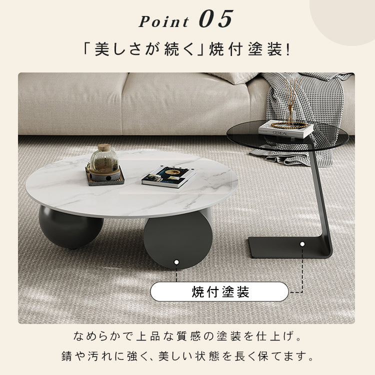 実木×レザー調センターテーブル　収納引き出し付きモダンリビングテーブル　楕円デザイン htyjj-6606