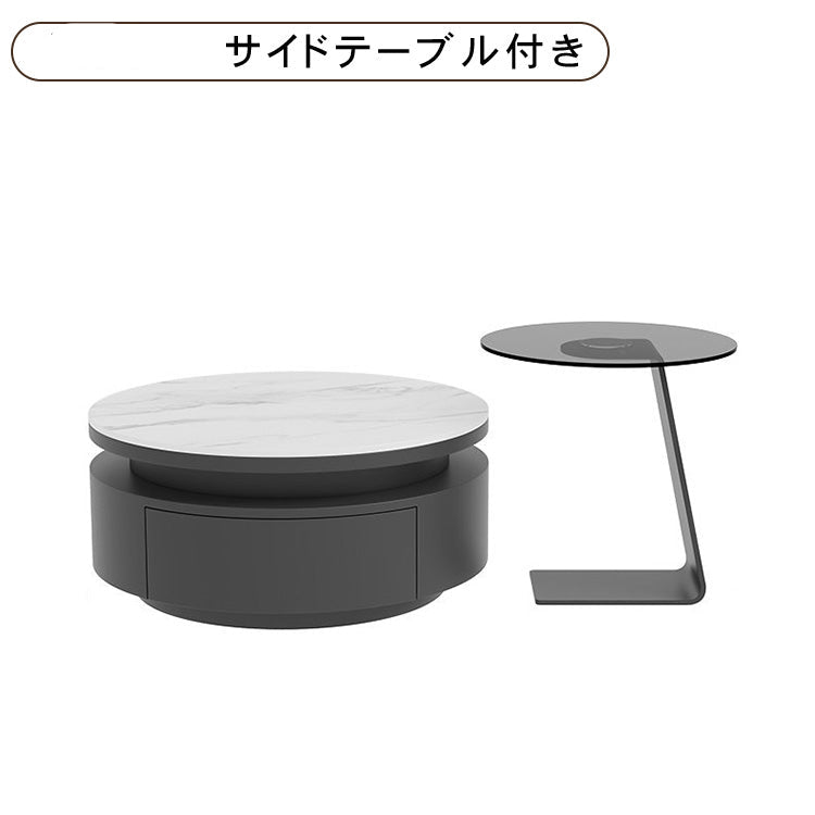 セラミック天板×ガラス ネストテーブル｜モダンラグジュアリー センターテーブルセット htyjj-7368-c2