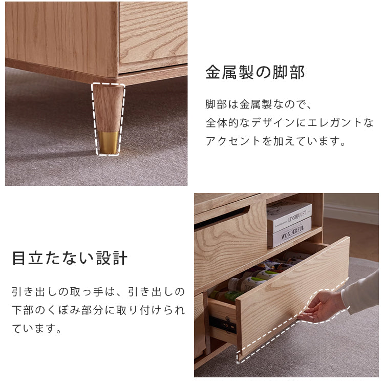 天然オーク木製センターテーブル - 高級感溢れるリビング必須アイテム hx-1571