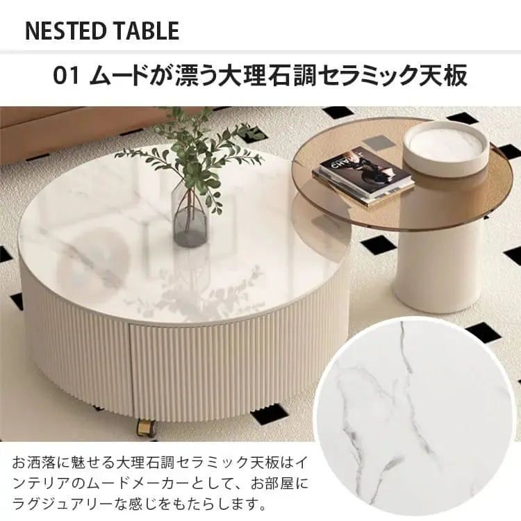 テーブル ホワイト セラミック ガラス hx-hlcj-wh1-table