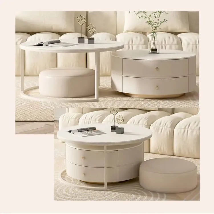 センターテーブル ホワイト セラミック 人造板 スチール hx-ybcj-9wh