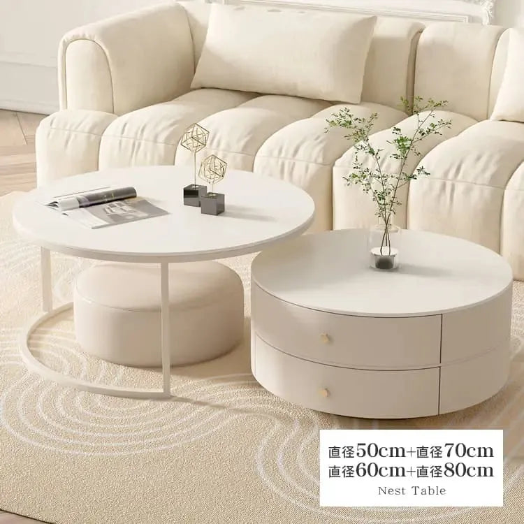 センターテーブル ホワイト セラミック 人造板 スチール hx-ybcj-9wh