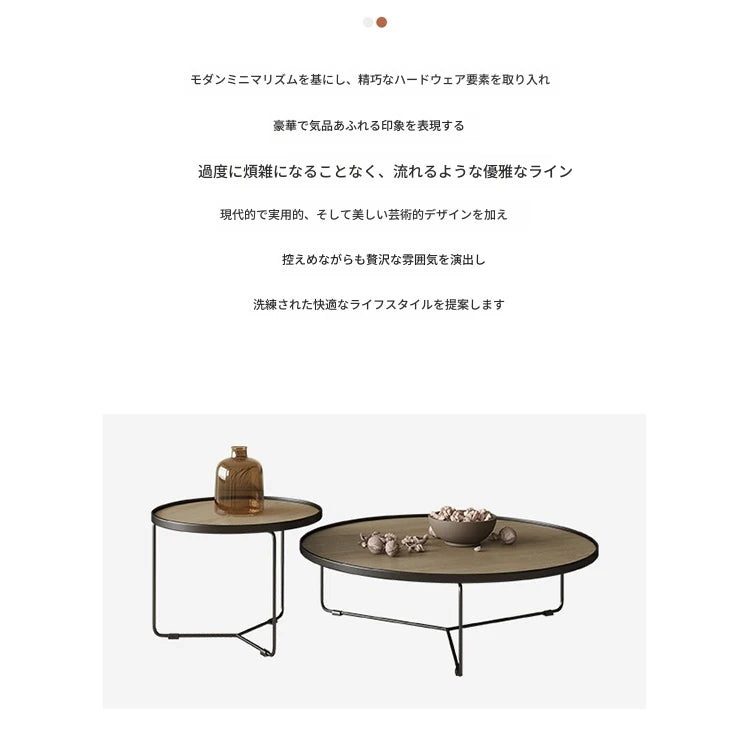 モダンな多層板製センターテーブルセット｜おしゃれなリビングに最適な丸型デザイン hxbs-3031