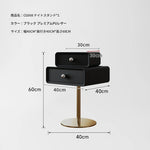 シンプルでスタイリッシュなPUレザー＆ステンレス製ナイトテーブル - 無垢材風デザインの収納家具 hxy-5165