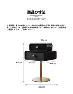 シンプルでスタイリッシュなPUレザー＆ステンレス製ナイトテーブル - 無垢材風デザインの収納家具 hxy-5165