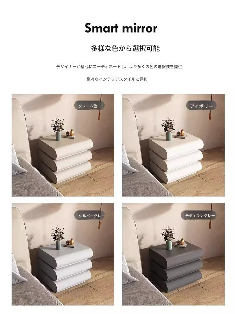 スタイリッシュなPUレザー製ナイトテーブル｜パイン素材のモダンデザイン収納家具 hxy-5168