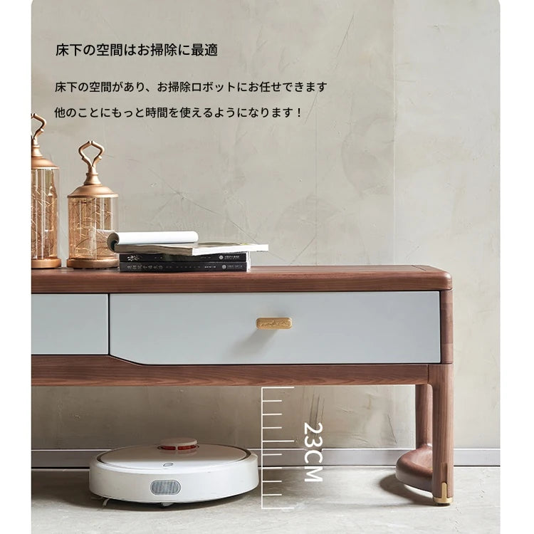 アッシュ材製のスタイリッシュテレビ台｜洗練されたデザインと多層板の耐久性｜リビングに最適な収納付き。 hyc-3117