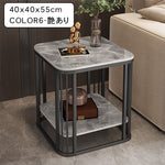 アイボリートーンのモダンセンターテーブルリビング向け セラミックストーン天板×大容量収納ローテーブル hykg-5856