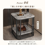 アイボリートーンのモダンセンターテーブルリビング向け セラミックストーン天板×大容量収納ローテーブル hykg-5856