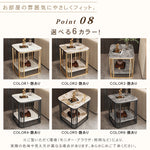 アイボリートーンのモダンセンターテーブルリビング向け セラミックストーン天板×大容量収納ローテーブル hykg-5856