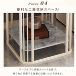 セラミック天板サイドテーブル リビング用 ホワイトフレームのモダンデザイン センターテーブル補助台 hykg-5857