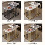 セラミック天板ネストサイドテーブル リビング用 ゴールドフレームのモダンデザイン センターテーブル補助台 hykg-5858