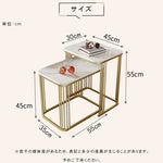 セラミック天板ネストサイドテーブル リビング用 ゴールドフレームのモダンデザイン センターテーブル補助台 hykg-5858