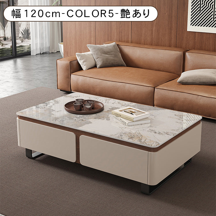 松木天板センターテーブル　リビング用　モダンデザインのローテーブル収納付き hykg-5863