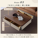 松木天板センターテーブル　リビング用　モダンデザインのローテーブル収納付き hykg-5863