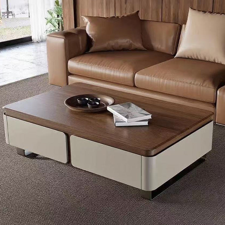 松木天板センターテーブル　リビング用　モダンデザインのローテーブル収納付き hykg-5863