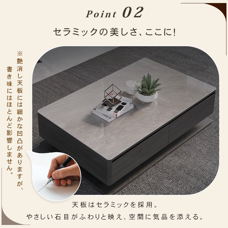 リビングを上質にするセラミック天板サイドテーブル モダンホワイトデザイン／センターテーブルにも hykg-5865