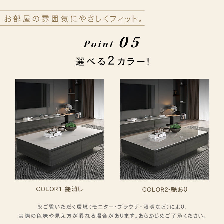 リビングを上質にするセラミック天板サイドテーブル モダンホワイトデザイン／センターテーブルにも hykg-5865