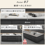 リビングセンターテーブル セラミック天板×木目調グレー モダンデザインの引き出し収納ローテーブル hykg-5874