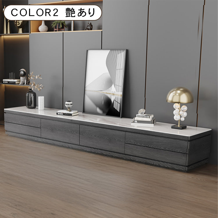 リビング用テレビボード セラミック天板×木目調グレー モダンデザインの大容量ローボード hykg-5875