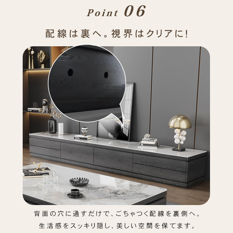 リビング用テレビボード セラミック天板×木目調グレー モダンデザインの大容量ローボード hykg-5875