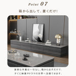 リビング用テレビボード セラミック天板×木目調グレー モダンデザインの大容量ローボード hykg-5875