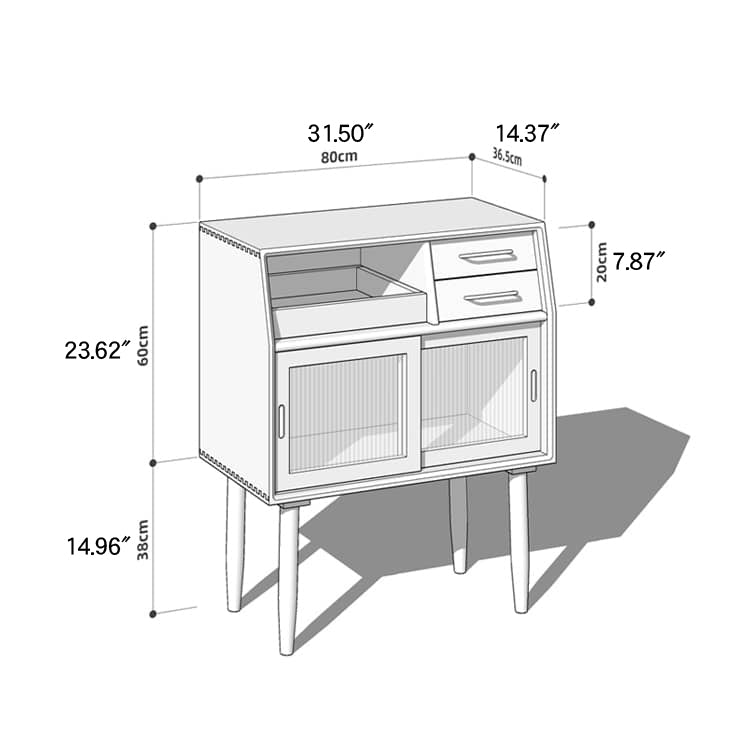 チェリー材多層板キャビネット｜上質ガラス＆銅仕上げ 収納家具 hykmq-795