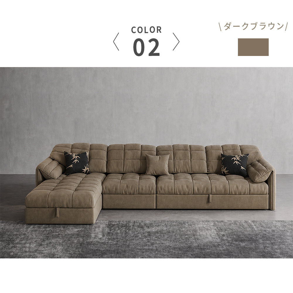 ソファベッド おしゃれ スエード ベージュ ダークグレー モダン 北欧