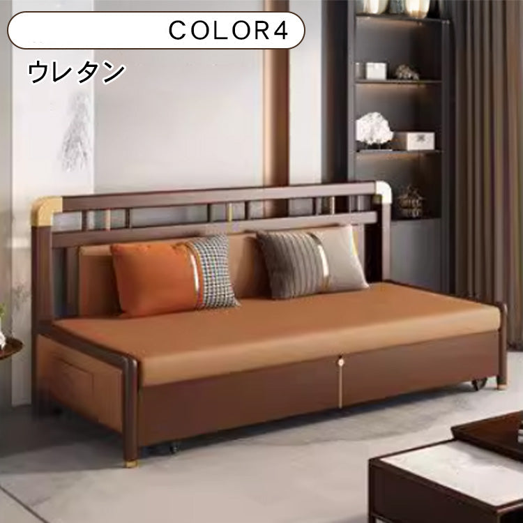 無垢材 & 合皮使用！豪華ラテックス&ココナッツパーム多機能ソファー hyt-1431