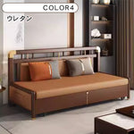 無垢材 & 合皮使用！豪華ラテックス&ココナッツパーム多機能ソファー hyt-1431