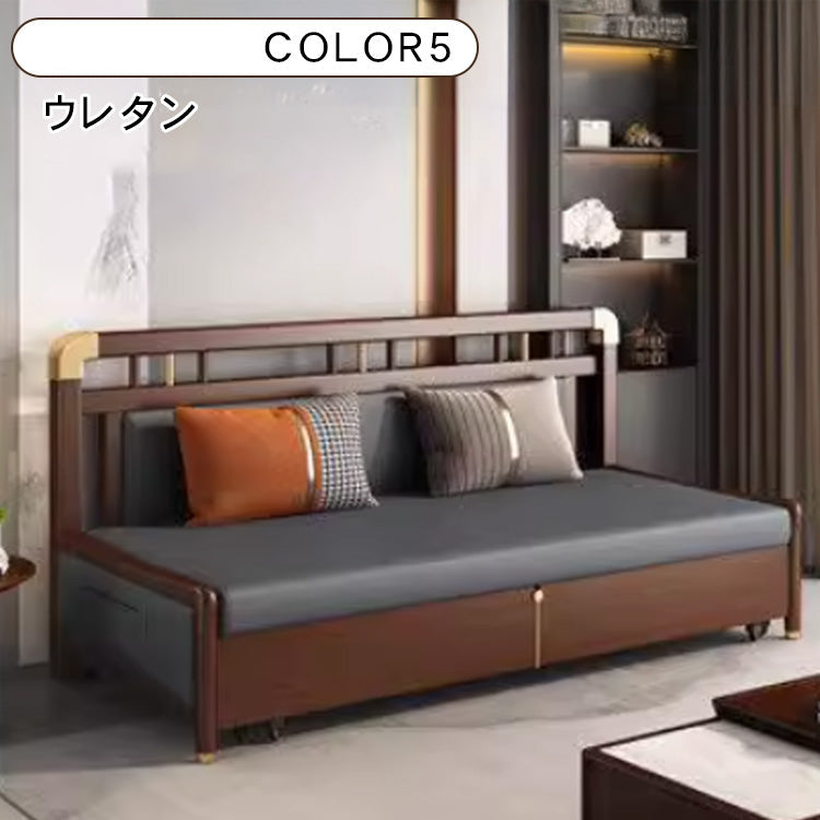 無垢材 & 合皮使用！豪華ラテックス&ココナッツパーム多機能ソファー hyt-1431