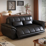 電動ソファーベッド｜ヴィンテージ風 オイルレザー調 折りたたみ 収納付き リビング用 hyt-6484