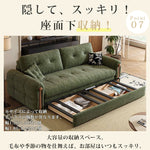 3人掛け シェニールソファーベッド｜ヴィンテージ風 折りたたみ 収納付き リビング用 hyt-6488