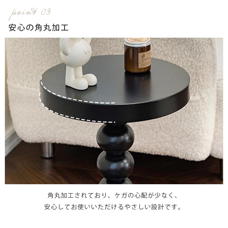 北欧風無垢材ラウンドコーヒーテーブルリビング収納ラック葫蘆脚デザイン hzmty-5491