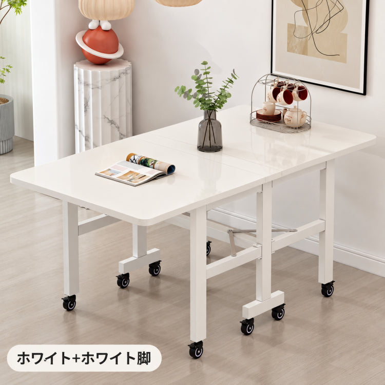 天然木製薄型折りたたみダイニングテーブル多機能伸縮可動長方形 hzyl-3482